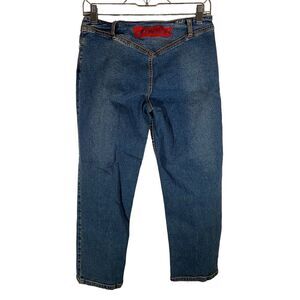 VTG Echo Red Women's Denim Jeans Size 7 Logo Embroidered Capri Crops Y2K‎ Casual